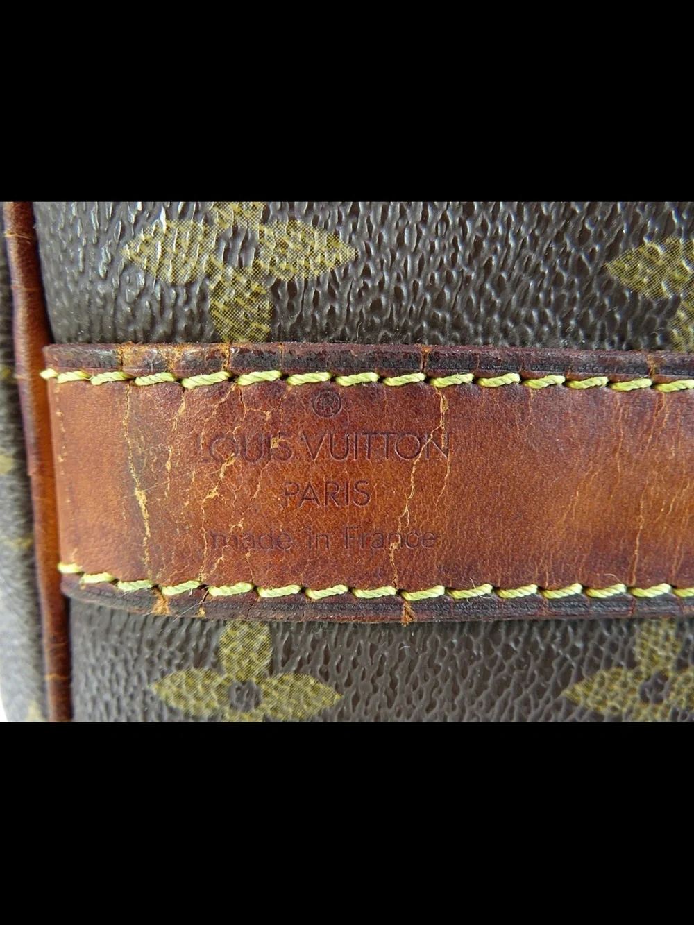 Louis Vuitton Monogram Canvas Keepall Duffel with Tan Leather Trim